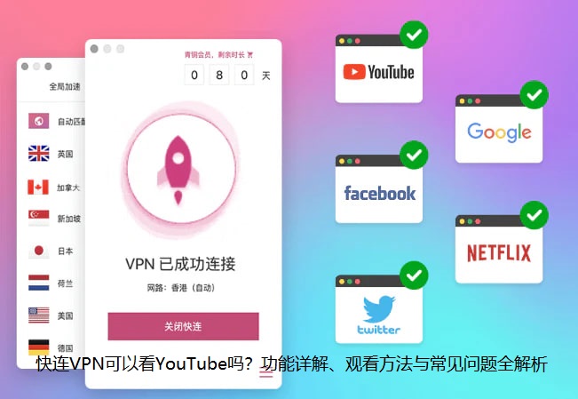 快连VPN可以看YouTube吗